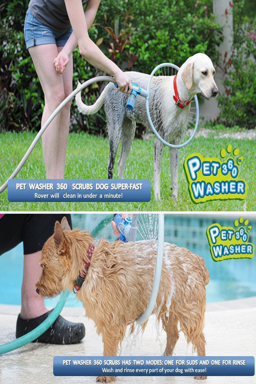 Dog Shower Bathing Ring with Circular Water Gun